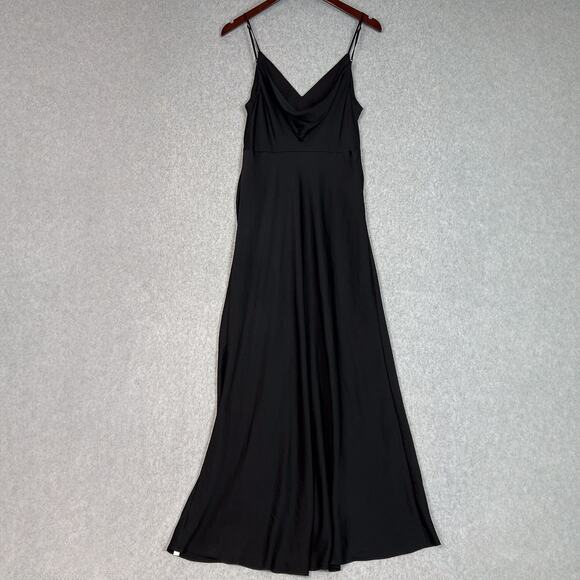 Free People Intimately Black Smoke & Mirrors Maxi Slip Dress Size Large - Picture 5 of 9